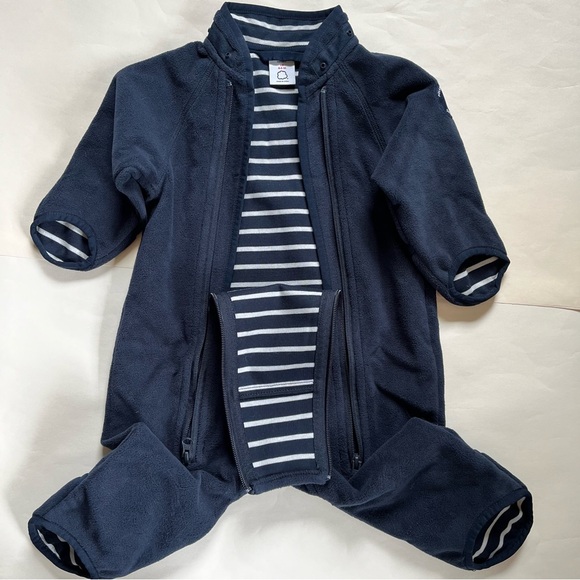 Polarn O. Pyret Eco Wind Fleece Bunting: Size 4-6M (68 cm): Navy - Picture 3 of 9